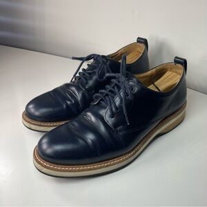 WANT Les Essentiels Dark Blue Leather Derby’s
